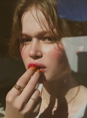 清新甜美丘比特之箭戒指新款 925纯银镀金粉晶