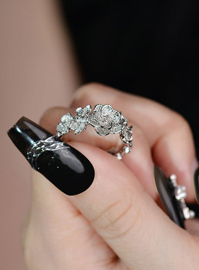 S925银【花团锦簇】戒指女暗黑风立体花朵高级感小众设计感