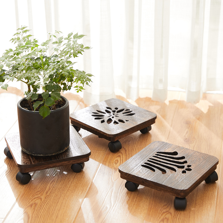 实木花盆底座托盘木质花架带移动万向轮滚轮接水盘滑轮圆形,淘宝优惠券,粉丝福利购,淘宝优惠卷