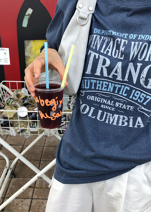 【cuckoo】韩国官网代购 宽松韩范印花短袖T恤 from beginning - 图3