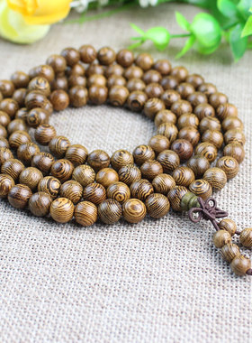 天然实木鸡翅木手串108颗佛珠