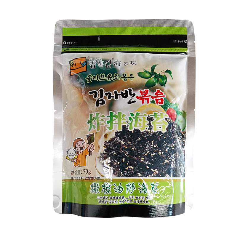 海多味炸拌海苔70g*2韩国拌饭碎紫菜海苔儿童即食橄榄油芝麻炒 - 图3