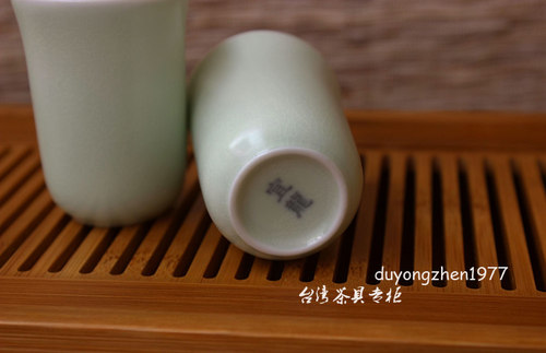 EILONG/宜龙茶具正品老款 仿宋汝窑粉青釉闻香杯茶杯酒杯开片 - 图3