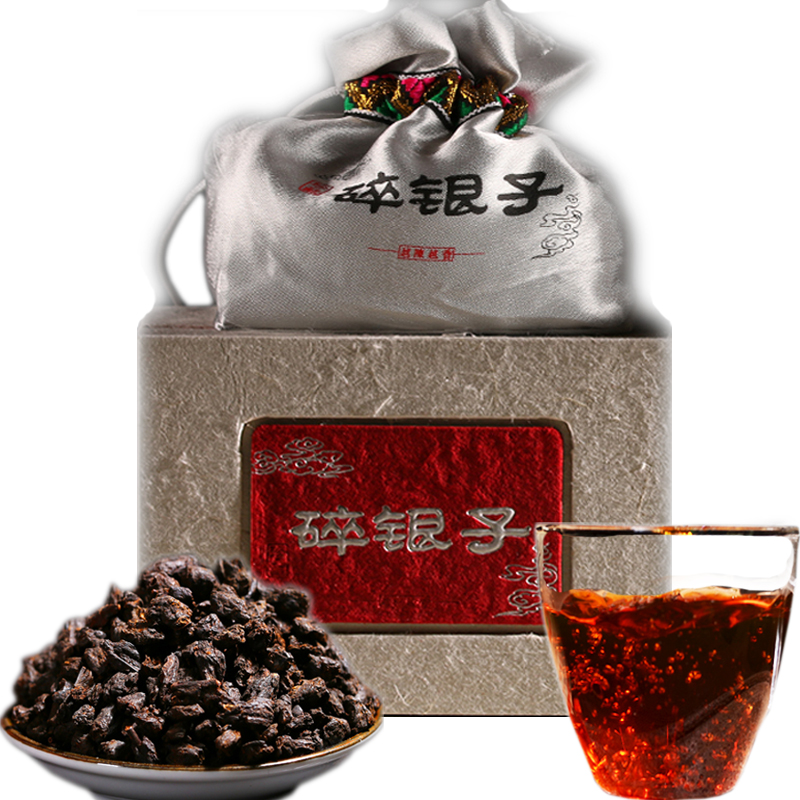 普一诺茶化石糯米香普洱熟茶古树8年陈老茶碎银子金不换散茶500g