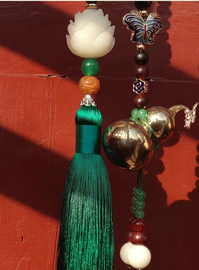 青铜八宝葫芦手把件文玩吊坠礼品