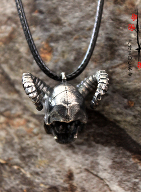 原创手工银饰骷髅暗黑风项链吊坠