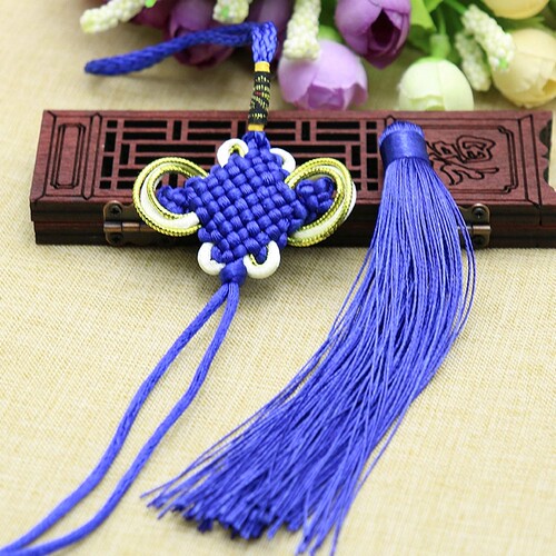 手工diy材料吊穗挂件编绳线穗编织五帝绳节日装饰流苏金边中国结 - 图1