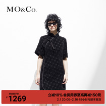 (New Chinese) MOCO design sense disc buckle MC old flower jacquard dress MBC1DRS001