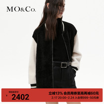 MOCO2023 Winter New Pint Wool Fleece Plush Collider Color MC Octopus Baseball Suit Thick Real Coat MBC4COT028