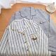Striped dog ຝ້າຍບໍລິສຸດ brushed velvet pajamas ຄູ່
