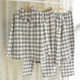 ຝ້າຍບໍລິສຸດແປງ plaid ຄູ່ຜົວເມຍເຄື່ອງນຸ່ງເຮືອນແບບຍີ່ປຸ່ນ