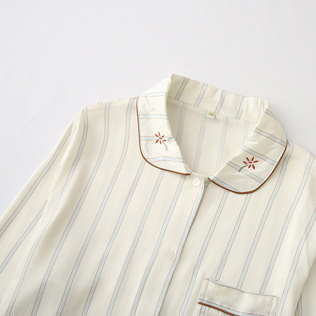 ຊຸດນອນ satin ຄຸນນະພາບສູງ rayon little prince striped ແຂນຍາວ