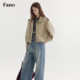 Fano Classic Retro Short Windbreaker Women's 2026 Spring New Style Lapel Raglan Sleeve Workwear Style Jacket