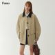 范洛Fano 巴恩风短款风衣女复古设计感2025秋季翻领撞色廓形外套