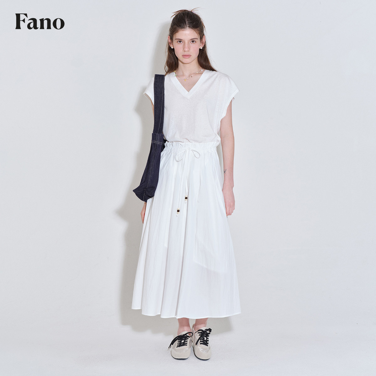 范洛Fano 松弛休闲感清凉针梭拼接撞色串珠绳休闲显瘦连衣裙女夏,淘宝优惠券,粉丝福利购,淘宝优惠卷