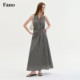 Fan Luo Fano Retro Retro Relaxed Black and White Plaid Dress Women's 2026 Summer Style New Dress A-Line Cut Shoulder-cut