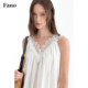 Fano French soft style dress V-neck for women 2026 summer new lace stitching vest short skirt
