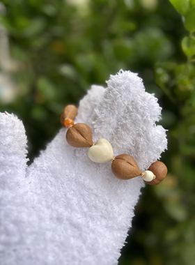 姬宝爱心核桃猴头核桃手串文玩男女款单圈佛珠念珠盘玩手持小众