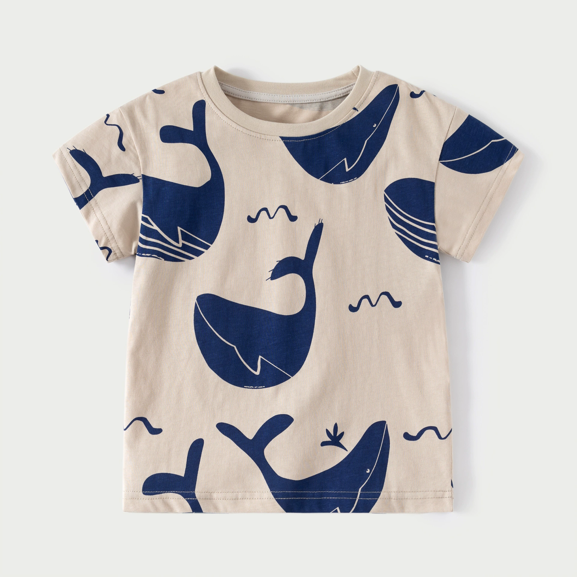 25年夏季新款男童短袖套装欧美风儿童纯棉卡通鲸鱼印花半袖T恤,淘宝优惠券,粉丝福利购,淘宝优惠卷