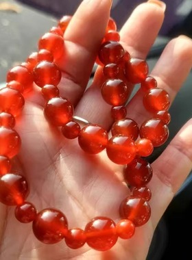明星同款天然红玛瑙手串