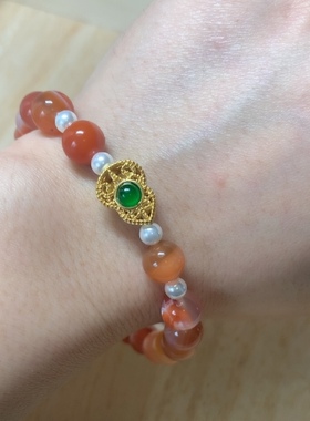 天然南红玛瑙手串女款单圈