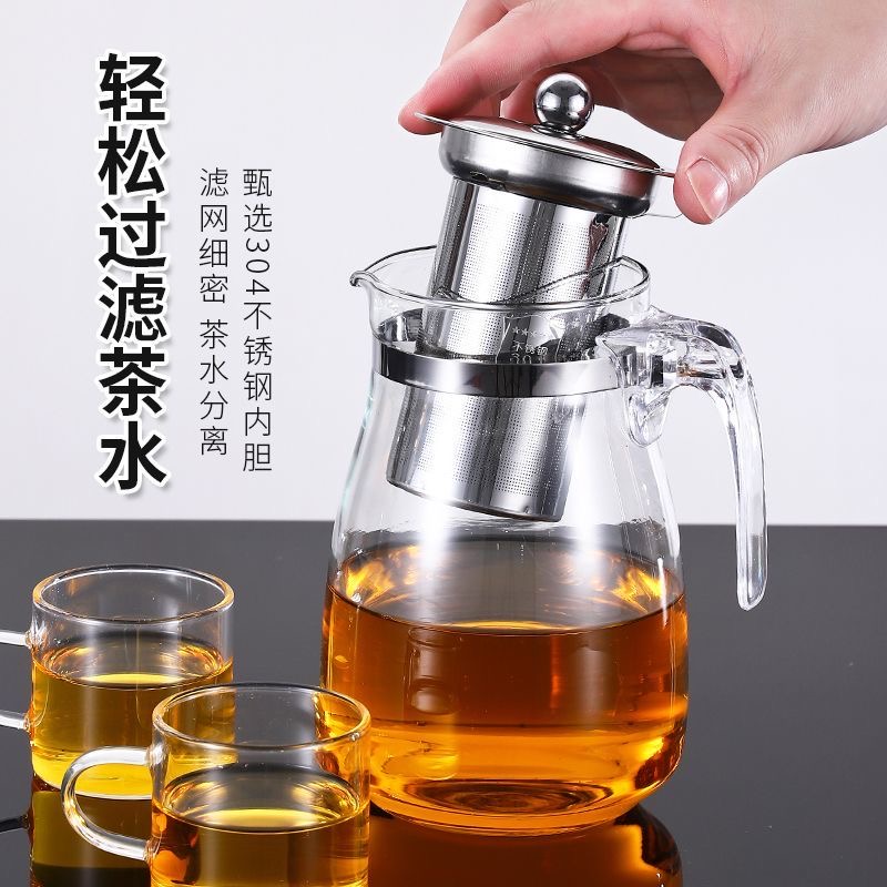 泡茶壶飘逸杯过滤冲茶器家用茶具耐高温玻璃泡茶杯沏茶水分离神器 - 图1