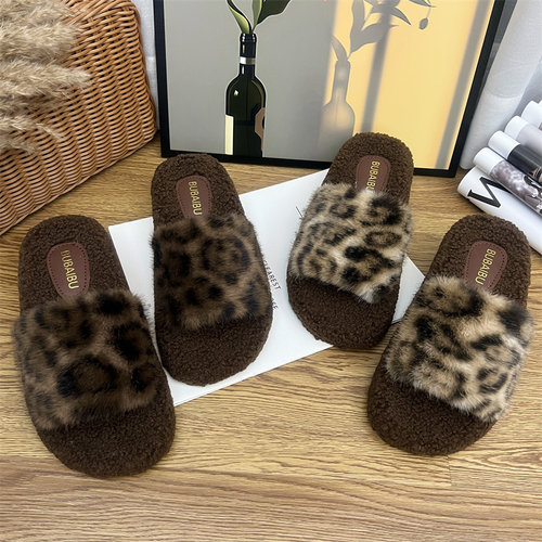 2025年时尚8826-1豹纹百搭外穿软底女拖鞋 - 图2