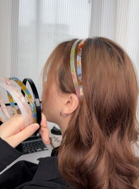 章小蕙同款眼镜墨镜醋酸发箍女2024新款发卡高级感头饰压发头箍