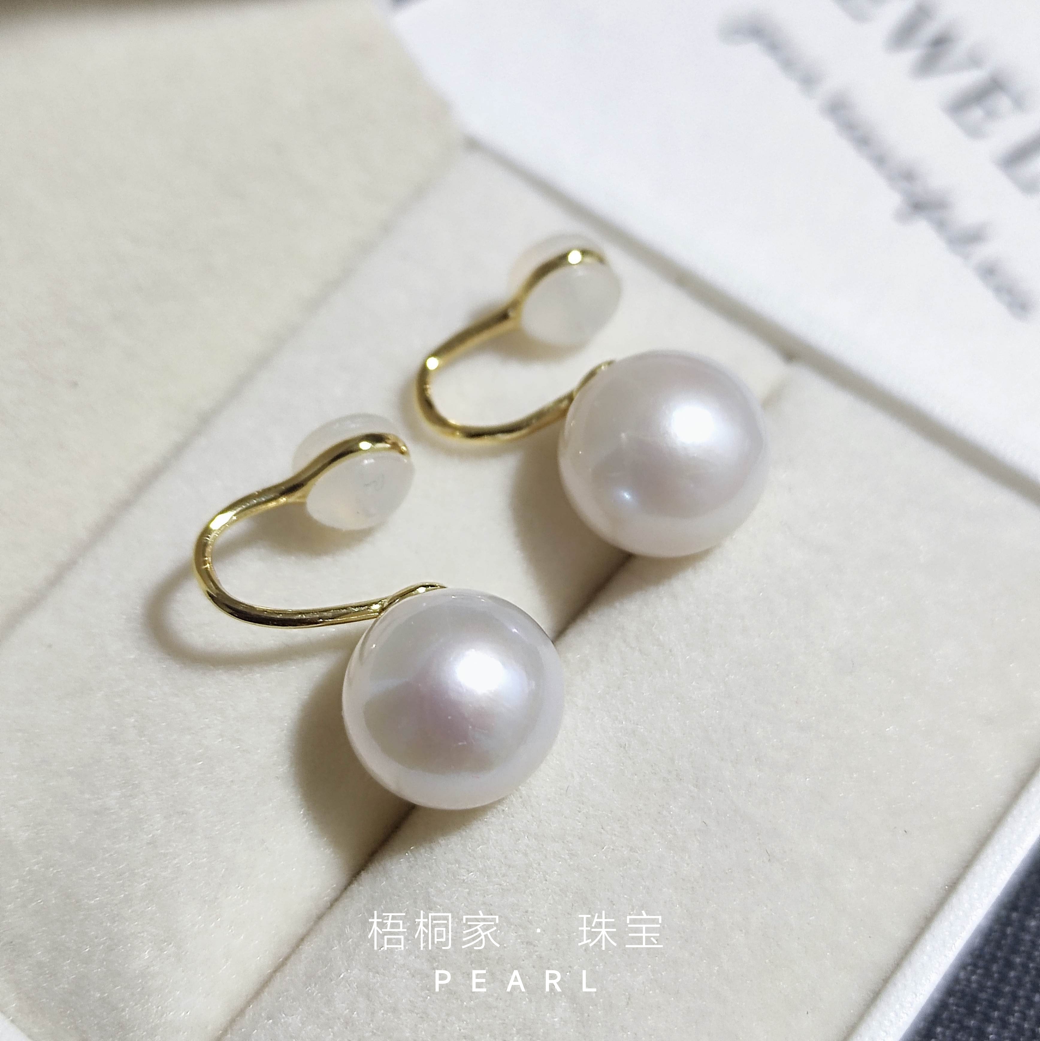 天然淡水真珍珠耳饰极强光圆珠耳钉正圆纯银耳夹无耳洞礼物,淘宝优惠券,粉丝福利购,淘宝优惠卷