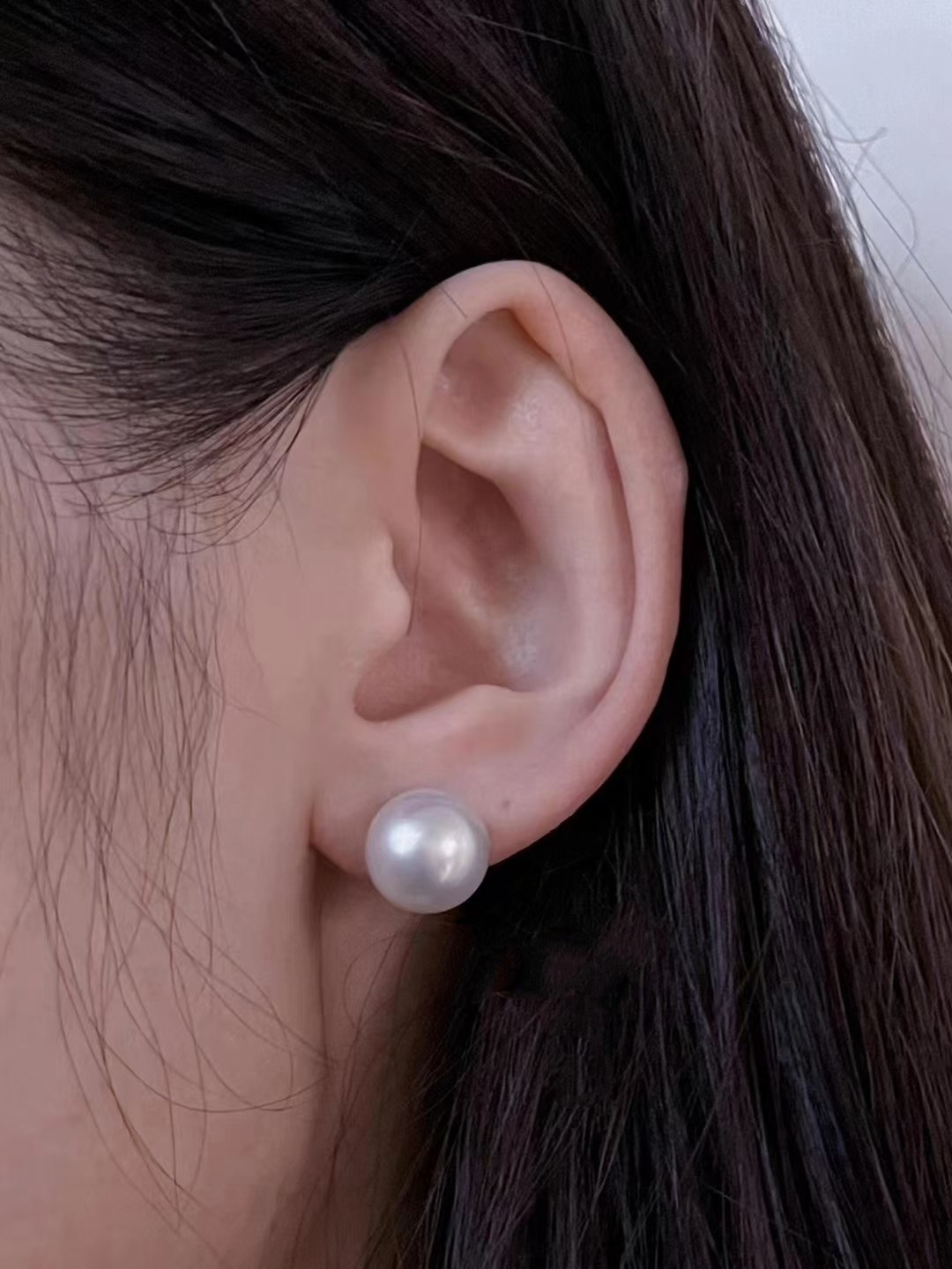 天然淡水珍珠11-12mm正圆爱迪生珍珠耳钉纯银针耳饰简约素钉,淘宝优惠券,粉丝福利购,淘宝优惠卷
