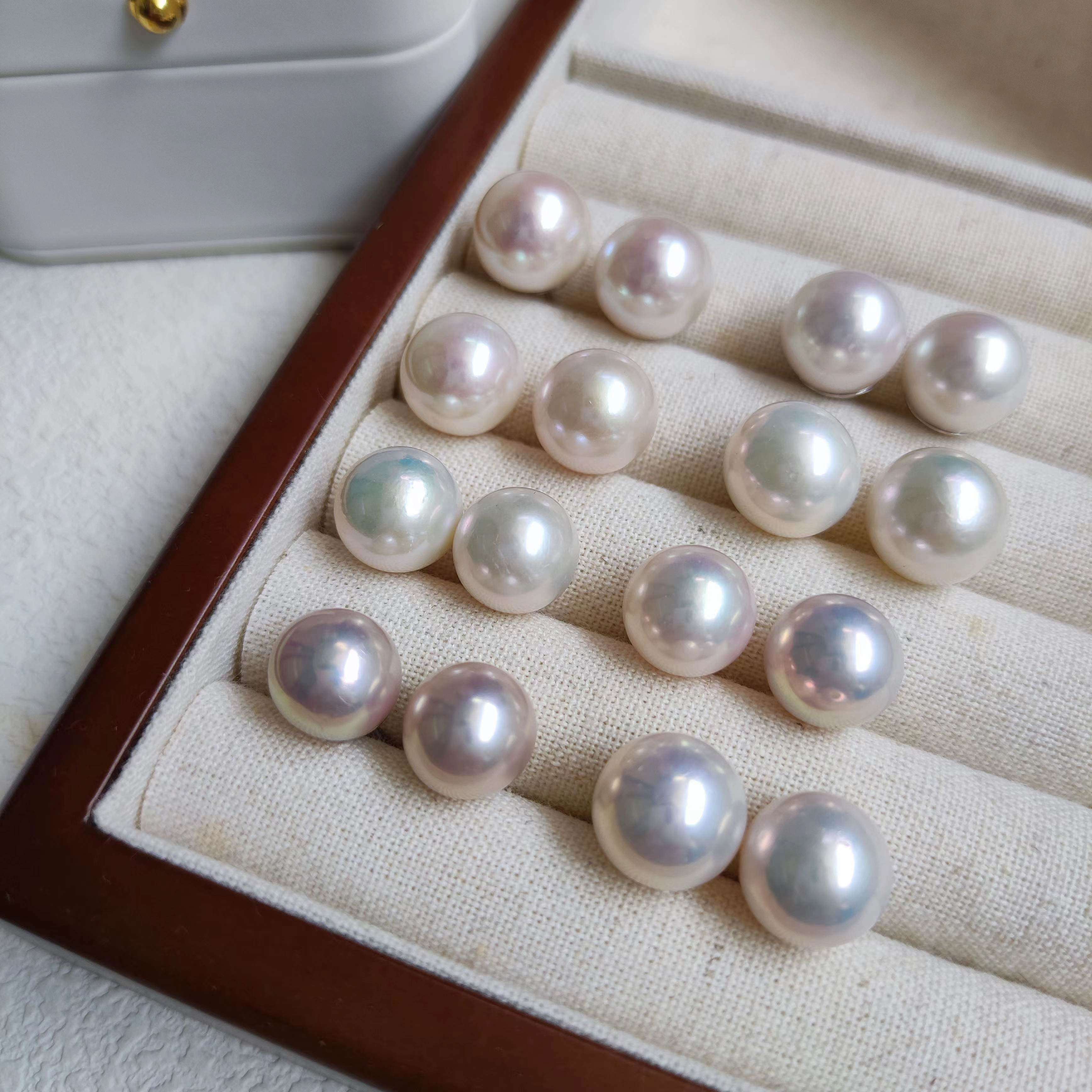 天然淡水珍珠11-12mm正圆爱迪生珍珠耳钉纯银针耳饰简约素钉,淘宝优惠券,粉丝福利购,淘宝优惠卷