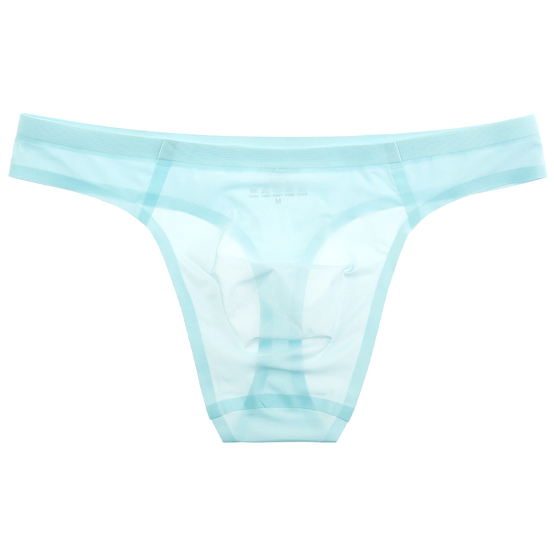 艾瑟氏潮男冰丝3D冲模无痕单丁超薄莱卡性感诱惑青年丁字内裤002C - 图3