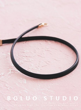 极简pu皮绳choker韩国百搭个性锁骨链女时尚学生颈链项圈chocker