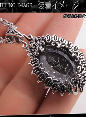 象鼻财神纯银镶嵌项链坠