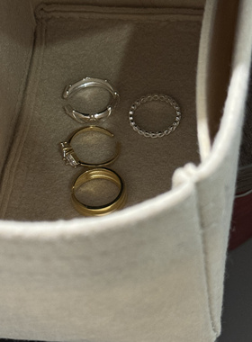 金银色戒指女高级感韩国小香风松弛感老钱风细爱心排戒叠戴