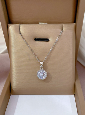 【钛钢】轻奢微镶真金简约锆石款项链女新款锁骨链轻奢小众设计感