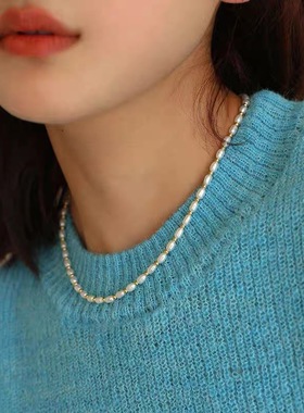 珍珠项链女气质甜美法式小香风双层锁骨链小众设计感2024新款颈链