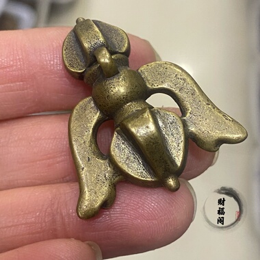 仿古藏式黄铜五股金刚杵手工镢杵普巴杵5股金钢杵吊坠挂件