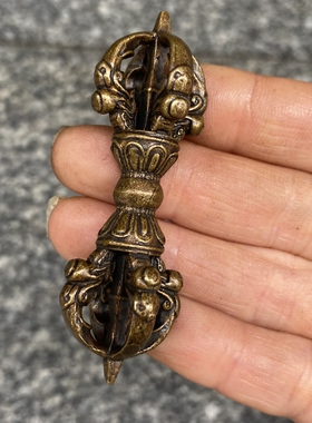 仿古新品藏式黄铜五股金刚降魔杵摆件工艺品法器吊坠配饰手把件