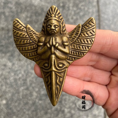 仿古藏式黄铜大鹏鸟护法金刚造型挂饰钥匙扣装饰坠子DIY配件挂件