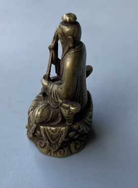 仿古黄铜实心三清像太上老君摆件元始天尊灵宝天尊道祖家居工艺品