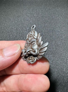 仿古铜器天铁小号密宗佛小摆件大鹏鸟护法小挂件钥匙铜器法器