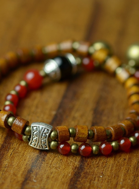 泰国民族风手饰原创云南木珠串珠