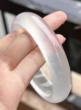 高冰冰透水沫玉手镯白冰女款镯子