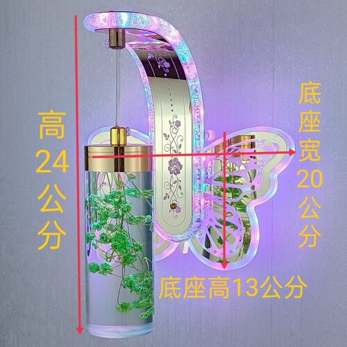 新款床头客厅过道楼梯简约后现代轻奢真花水晶创意北欧背景墙壁灯 - 图2