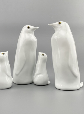 薛继业陶瓷釉上彩帝王大企鹅雕塑