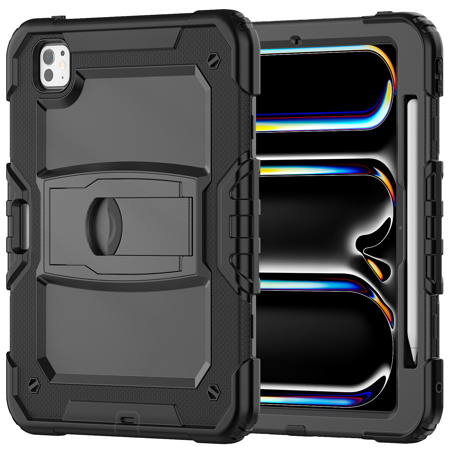 适用苹果iPad Air11寸A16电脑保护套带笔槽Air7/6/5/4防摔Pro11寸1/2/3/4代支架平板壳Air13/Pro13 Mini6/7 - 图0