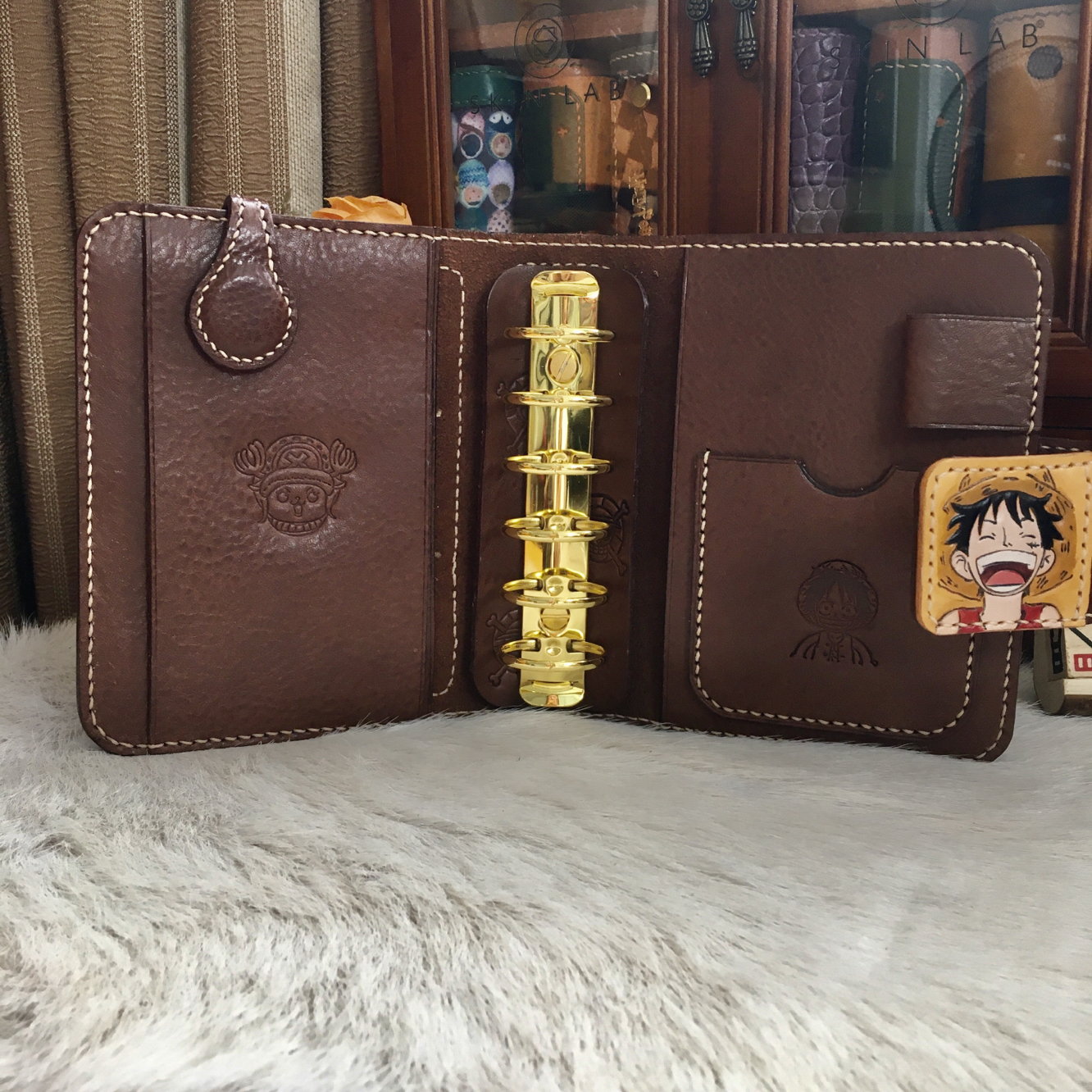 海贼王手账本路飞手工真牛皮记事本动漫笔记本子定制礼物皮雕彩绘 - 图3