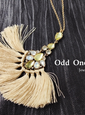 Odd One 素雅丝线流苏流行时尚气质吊坠长项链毛衣链