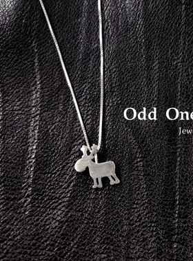 Odd One 925银拉丝工艺云朵天气小麋鹿短项链项链锁骨链